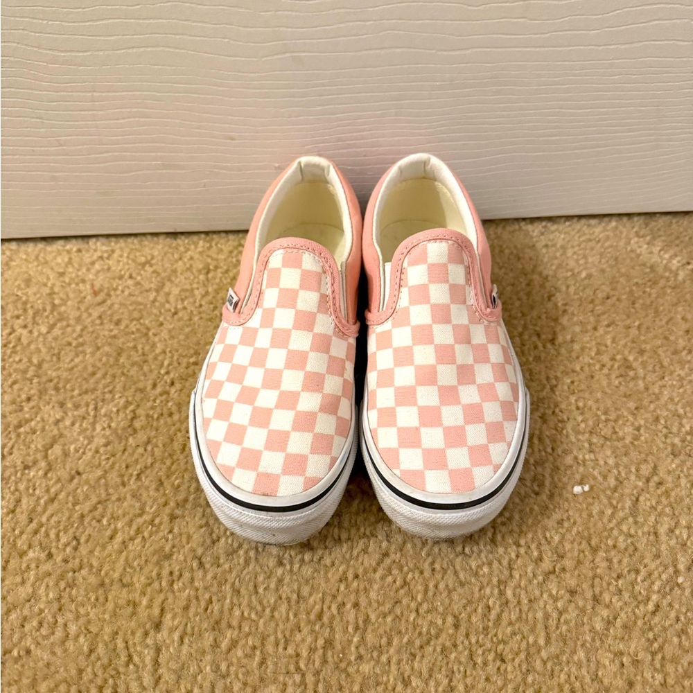 Vans, size 13.5 kids, pink and white checker
